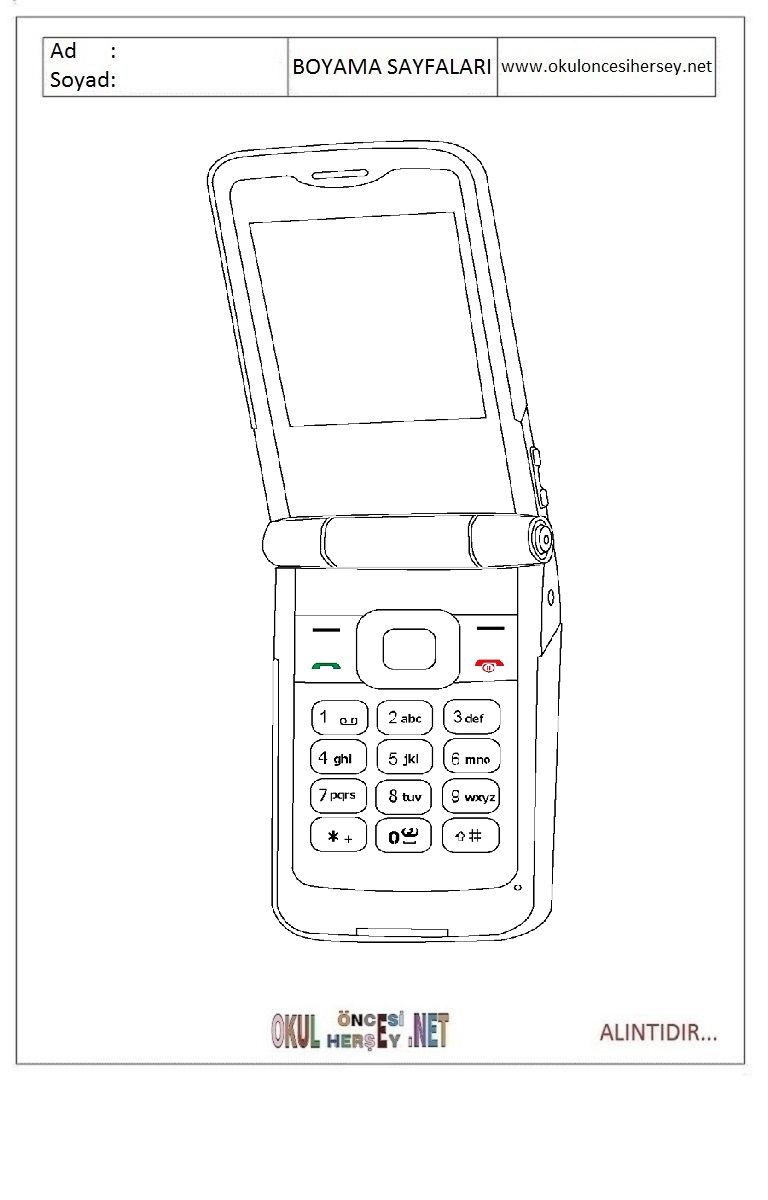 Çocuklar İçin Cep-Telefonu Boyama Sayfaları 